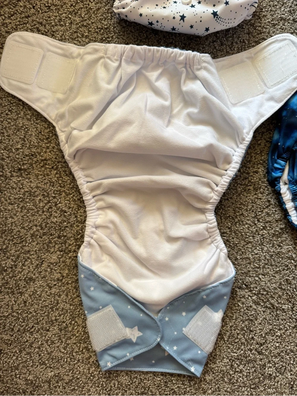 Adjustable Blue & Space-Print Reusable Cloth Diaper Cover Set - Happy Flute